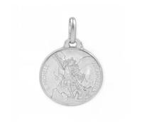 Monde Petit 01690 Women's & Children's Medal 18 mm Round San Miguel Silver 925 Matte and Shiny - Gift Box