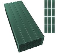 Mondeer Roof Sheets 12PCS, Roofing Tiles, Trapezoidal Color Steel Plate Cladding Galvanized Metal 115 * 45CM for Replacing on Carport Canopy Greenhouse Billboard, Green