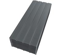 Mondeer Roof Sheets 12PCS, Roofing Tiles, Trapezoidal Color Steel Plate Cladding Galvanized Metal 115 * 45CM / 6㎡ 0.3MM for Replacing on Carport Canopy Greenhouse Billboard, Grey