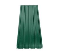Mondeer 14PCS Roofing Sheets, Metal Corrugated Garage Carport Shed, Trapezoidal Grooved Roof Waterproof Tiles, Galvanised Steel, for Garages, Greenhouses, Kennels, 7m², 110 * 46cm, Green
