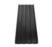 Mondeer 14PCS Roofing Sheets, Metal Corrugated Roofing Sheets 7m², 110 x 46 cm, Galvanised Steel Trapezoidal Grooved Roof for Garage Carport Shed Greenhouse Kennels Panels, Black