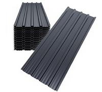 Mondeer 14PCS Roofing Sheets, Metal Corrugated Roofing Sheets 7m², 110 x 46 cm, Galvanised Steel Trapezoidal Grooved Roof for Garage Carport Shed Greenhouse Kennels Panels, Dark Grey