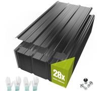 Mondeer 28PCS 16.6m² Metal Roofing Sheets, Gloves and Screws, Black