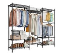 Mondeer Heavy Duty Clothes Rail with Adjustable Shelf, for Walk-in Wardrobe
