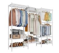 Mondeer Heavy Duty Clothes Rail with Adjustable Shelf, for Walk-in Wardrobe