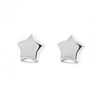 Mondepetit - 9ct White Gold Star Earrings shine