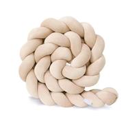 MONDEX Braided Knotted Cushion Beige 2M, Knot Cushion, Knot Pillow, 100% Cotton Bed Set All Round Braided Protector for Room Decor