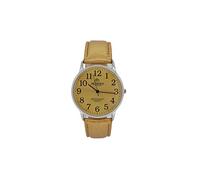 MONDEX London Colorful Unisex Leather Band Watch Golden/Silver Case Big Round Black Numeric Fancy Watch (Golden)