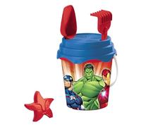 Mondo Avengers Bucket Set - Avengers Design - Sea Set with Bucket, Shovel, Rake, Sieve, Cutter, Watering Can - 17 cm - 1.5 Years and Up