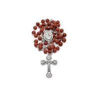 Mondo Cattolico Original Rose Scented Rosary with Our Lady of Good Health Center Medal, Pewter, No Gemstone