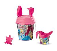 Mondo MOO28456 Disney Princess Glitter Beach Set-Bucket Renew Toys and Accessories: Sieve, rake, Shovel, Mould, Watering can Included 28456, Multicolored