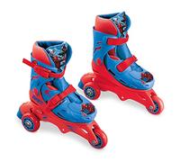mondo Toys - Marvel Spiderman - 3 In-Line Skates - Adjustable Dual Function - PVC Wheels - Scooter for Boys/Girls - Size S/Size 29/32-28631, Multi-coloured