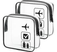 MondoHaus Transparent Toiletry Bag, Liquid Bag, Hand Luggage, TSA Approved Cosmetic Bag, Transparent Bag, Airport Compliant Bag, Travel Bag, Aeroplane Travel Bag, 1 Litre, White, Women's Large