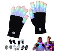 mondpfote 2026 New LED Rave Glove, 7 Colors Light Show Light up Finger Gloves for Gloving, Lighting Flashing Mittens,Colorful LED Flashing Rave Gloves with Multi Modes for Gloving Shows (E)