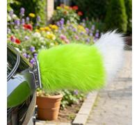 mondpfote Remote Control Electric Car Tail,Cute Fuzzy Wagging Moving Tail for Car Exterior Decoration,Handmade Rechargeable Auto Trunk Charm,Cosplay Accessory (Green)