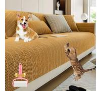 mondpfote Solid Colour Chenille Anti Scratch Herringbone Sofa Cover, Chenille Pet Sofa Cover, Washable Non Slip Couch Covers, Furniture Covers For Sofas And Chairs (A,70 * 70cm)