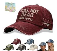 mondpfote Still Not Dead Baseball Cap - Hard to Kill Vintage Dad Hat, Adjustable Embroidered Vintage Distressed Baseball Cap,Vintage Dad Hat Break Distressed for Men Women (E)