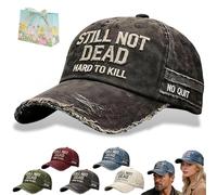 mondpfote Still Not Dead Baseball Cap - Hard to Kill Vintage Dad Hat, Adjustable Embroidered Vintage Distressed Baseball Cap,Vintage Dad Hat Break Distressed for Men Women (B)