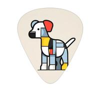 Mondrian abstractionism small animal Wear-resistant guitar picks, thin, medium, heavy, 12 pieces of guitar picks, suitable for guitar, bass, electric guitar, ukulele,