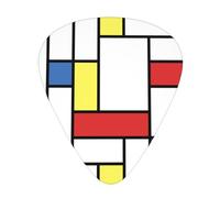Mondrian Blocks,12 Pcs Guitar Pick,3 Different Thickness Plectrums for Acoustic Guitar Bass Ukulele (0.46mm 0.96mm 0.71mm)