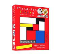 Mondrian Blocks - Red Edition (Parents’ Choice Award Winner) - Brain Teaser STEM Puzzle Game, Compact Travel Game on Board, Red Edition