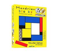 Mondrian Blocks - Yellow Edition (Parents’ Choice Award Winner) - Brain Teaser STEM Puzzle Game, Compact Travel Game on Board, Yellow Edition