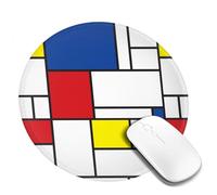 Mondrian Minimalist De Stijl Modern Art,8 in Round Mouse Pad, Waterproof Non-Slip Rubber Base Mouse Pad
