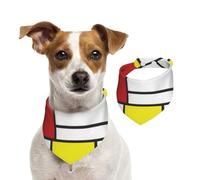 Mondrian Minimalist De Stijl Modern Art,Pet Bib Scarf Cats Dog Bandana Dogs Towel Bib Adjustable Pet Scarf,M