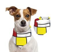 Mondrian Minimalist De Stijl Modern Art,Pet Bib Scarf Cats Dog Bandana Dogs Towel Bib Adjustable Pet Scarf,L