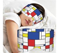 Mondrian Minimalist De Stijl Modern Art, Sleep Mask for Home Travel, Full Eye Covers Light Blocking Eye Mask Sleep Eye and Ear Muffs