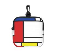 Mondrian Minimalist De Stijl Modern Art, Square Zipper Storage Bag, Neoprene Coin Purse, Small Wallets, Change Pouch, Change Purse