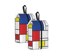 Mondrian Minimalist De Stijl Modern Art, Travel Shoe Bags 2 Pack, Waterproof Shoe Storage Bags, Shoe Organizer for Travel and Home