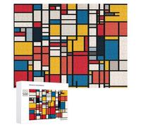 Mondrian Pattern Puzzles Customized Challenging Gifts for Adults 300/500/1000 Piece