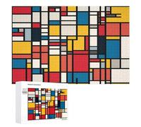 Mondrian Pattern Puzzles Customized Challenging Gifts for Adults 300/500/1000 Piece