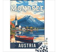 Mondsee in Austria Puzzles for Adults 1000 Piece | a fun way to enjoy a quiet evening in a new home before unpacking all the moving boxes arrive to enjoy at home50x75cm
