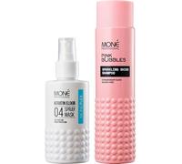 MONÉ PROFESSIONAL Miracle leave in conditioner multi-tasking spray & Heat Protection + Shampoo Sulfate free & Harmful silicone free - Shine & Smooth hair (150ml + 300ml)