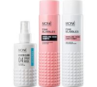MONÉ PROFESSIONAL Moneplex 04 Miracle leave in conditioner multi-tasking spray & heat defence + Set of Shampoo & Conditioner - Sulfate free - Shine & Smooth hair (150ml + 300ml + 300ml)