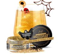 MONÉGASQUE Gold Edible Glitter for Drinks 10g - Cocktail Shimmer for Drinks - Halloween Cake Decorations & Drink Shimmer Powder - Edible Glitter for Cakes - Gold Food Colouring Sprinkles Spray Dust
