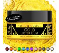 MONÉGASQUE Gold Edible Glitter for Drinks 7g - Luster Dust Edible Glitter for Cakes, Cocktails, Champagne - Gold Lustre Dust for Cake Decorating Spray - Food Safe Drink Shimmer & St Patricks Day Gifts