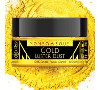 MONÉGASQUE Gold Edible Glitter for Drinks 7g - Luster Dust Edible Glitter for Cakes & Cocktails - Gold Lustre Dust for Cake Decorating Spray - Food Safe Halloween Drink Shimmer for Drinks & Baking