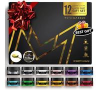 MONÉGASQUE Luster Dust Edible Glitter for Drinks 12Pcs Set - Fathers Day Gift Set for Baking - Ideal Baking Gifts for Women - Edible Glitter for Cakes - Cake Lustre Dust & Cocktail Shimmer for Drinks