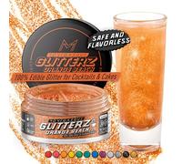 MONÉGASQUE Orange Edible Glitter for Drinks 10g - Valentines Cocktail Shimmer for Drinks - Cake Decorations & Drink Shimmer - Edible Glitter for Cakes - Food Colouring & Cake Sprinkles Spray Dust