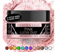MONÉGASQUE Pink Edible Glitter for Drinks 7g - Edible Glitter for Cakes - Pink Luster Dust for Drinks & Cocktail Shimmer - Drink, Cocktails & Cake Lustre Dust - Christmas Food & Cake Decorations Spray