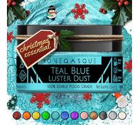 MONÉGASQUE Teal Blue Edible Glitter for Drinks 7g - Edible Glitter for Cakes & Cocktails - Lustre Dust for Cakes & Food Decorations - Luster Dust for Drink Shimmer & Christmas Cake Decorating Spray