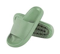 MoneRffi Cloud Sliders Women Men, Pillow Sliders Slippers Non Slip Quick Drying Shower Slides, Super Soft Comfy Bathroom Sandals House Ladies Slippers with Cushioned Thick Sole(Dark Green,9.5-10)