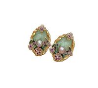 Monet Garden Pearl Earrings, Light Luxury Fashion Commuting Style, Niche Design And Exquisite, Suitable For Women's Daily Social Occasions And More