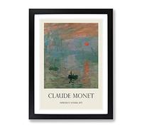 Monet Impression, Sunrise By Claude Monet Exhibition Museum Painting Framed Wall Art Print, Ready to Hang Picture for Living Room Bedroom Home Office Décor, Black A4 (34 x 25 cm)
