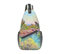 Monet Impressionism-10 Monet Impressionism Sling Backpack Chest Bag Crossbody Shoulder Bag Gym Cycling Travel Hiking Daypack for Men Women