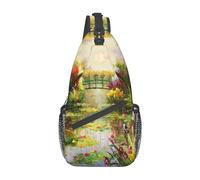 Monet Impressionism-14 Monet Impressionism Sling Backpack Chest Bag Crossbody Shoulder Bag Gym Cycling Travel Hiking Daypack for Men Women