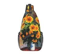 Monet Impressionism-7 Monet Impressionism Sling Backpack Chest Bag Crossbody Shoulder Bag Gym Cycling Travel Hiking Daypack for Men Women